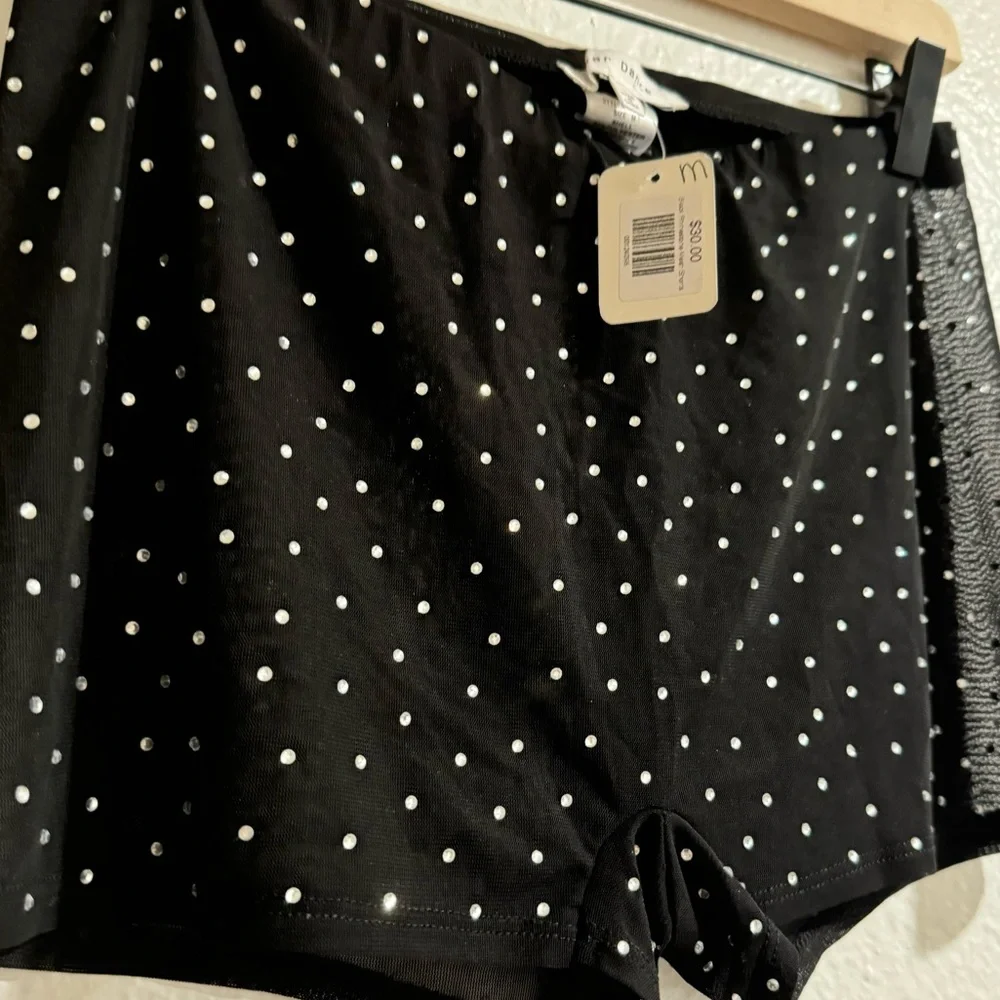 NWT Bear Dance Black Mesh Rhinestone Shorts - Picture 3 of 7